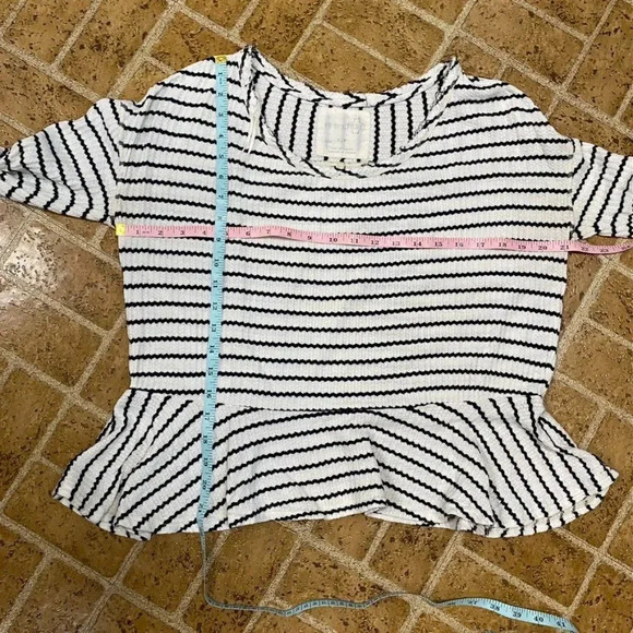 Free People Black and White Peplum Top - Picture 15 of 15